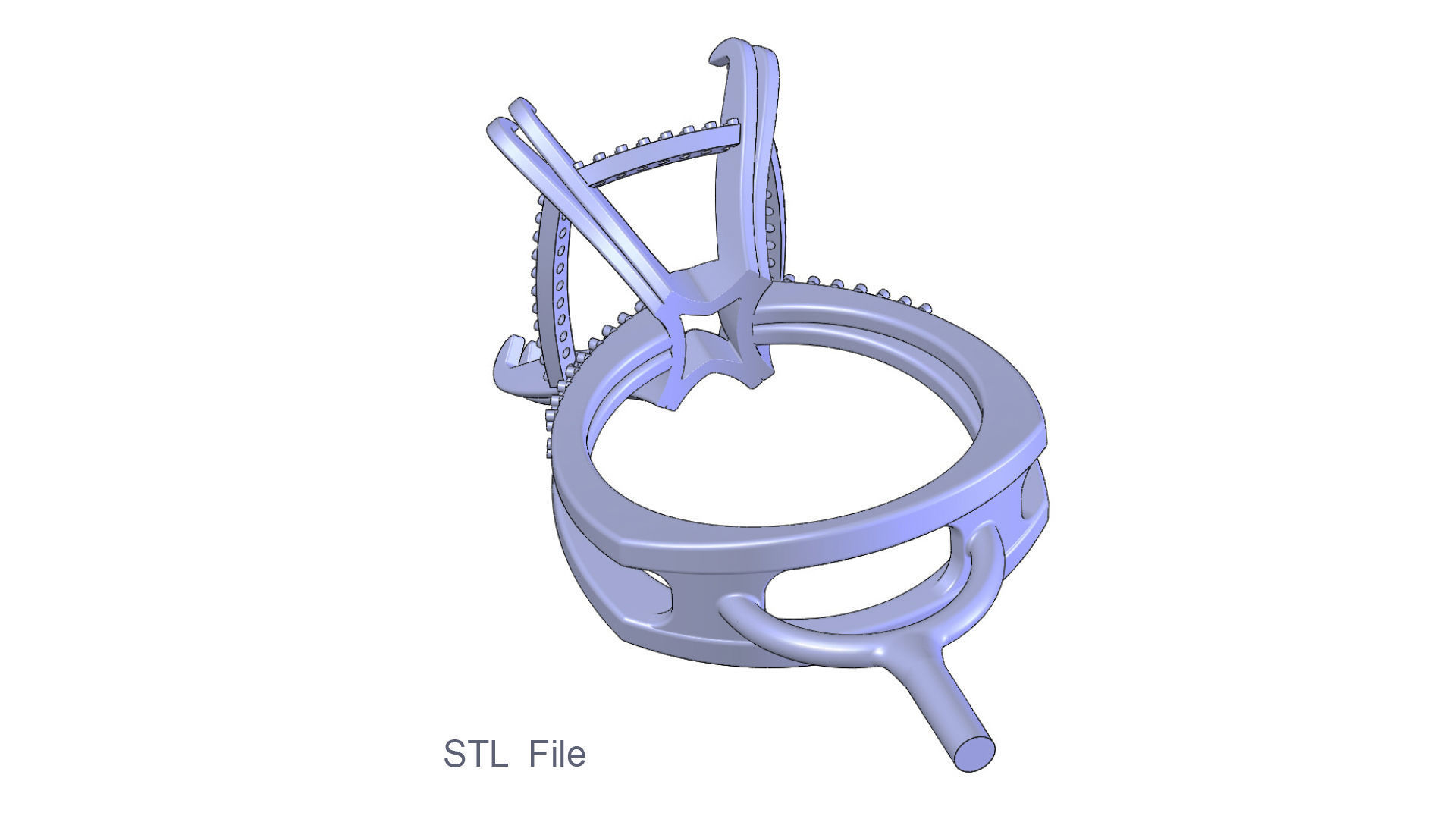 3D model Solitaire Cushion Cut EL Ring-PV 3D print model_11