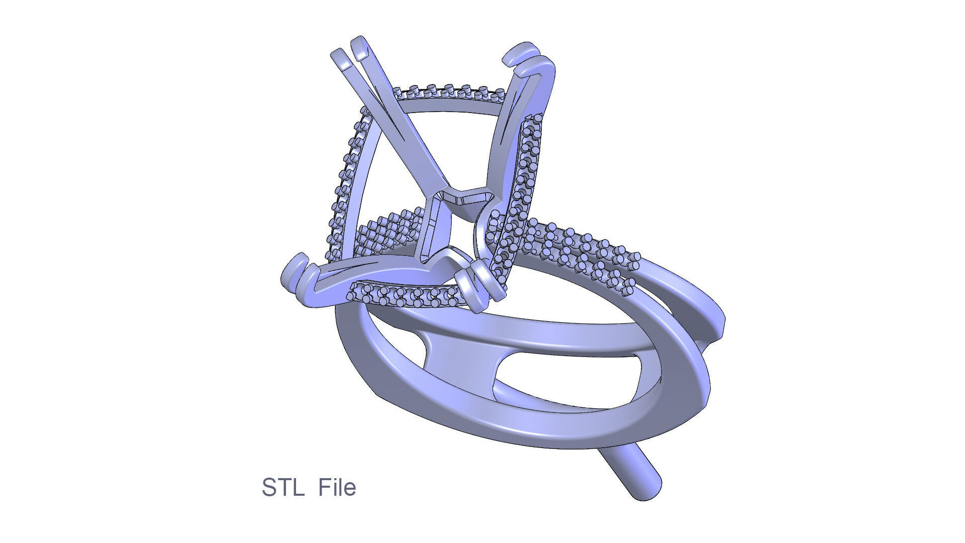 3D model Solitaire Cushion Cut EL Ring-PV 3D print model_10