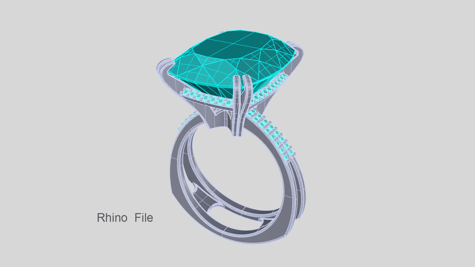 3D model Solitaire Cushion Cut EL Ring-PV 3D print model_8