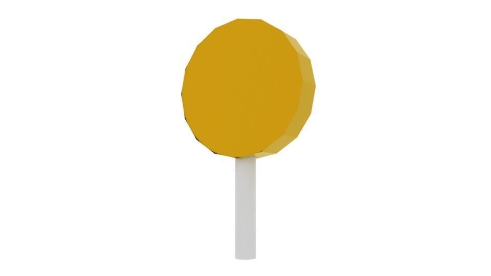 Lollipop orange and on stick Free low-poly 3D model_10