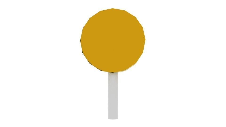 Lollipop orange and on stick Free low-poly 3D model_9