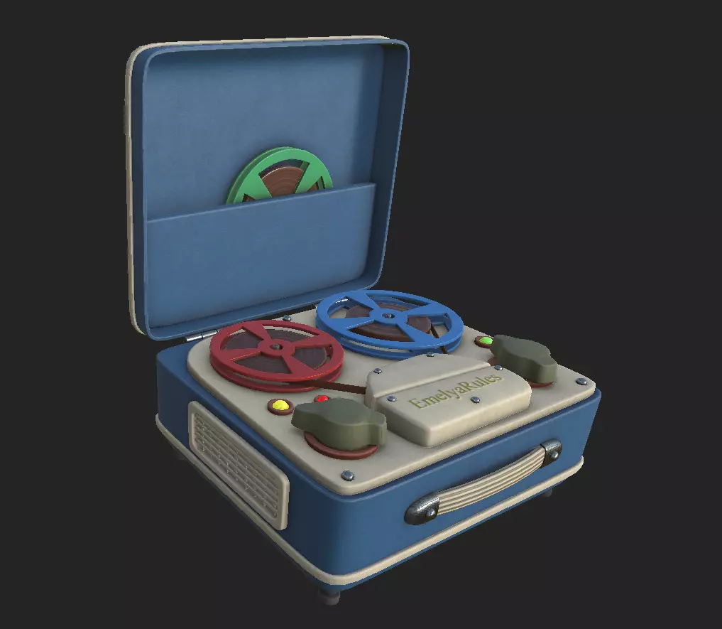 Retro TapeRecorder Free low-poly 3D model