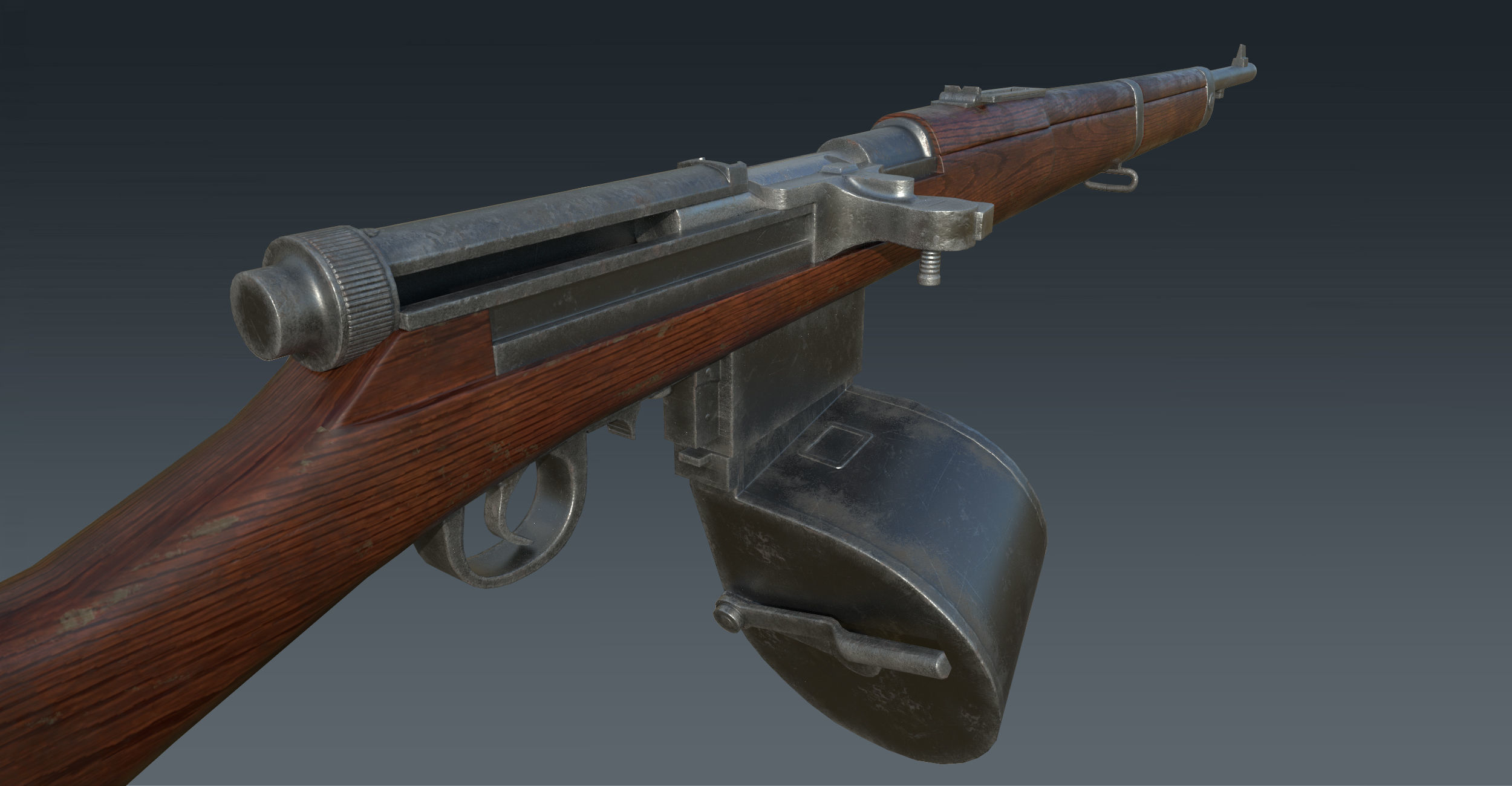 Mondragon WW1 rifle game-ready PBR Low-poly 3D model_2