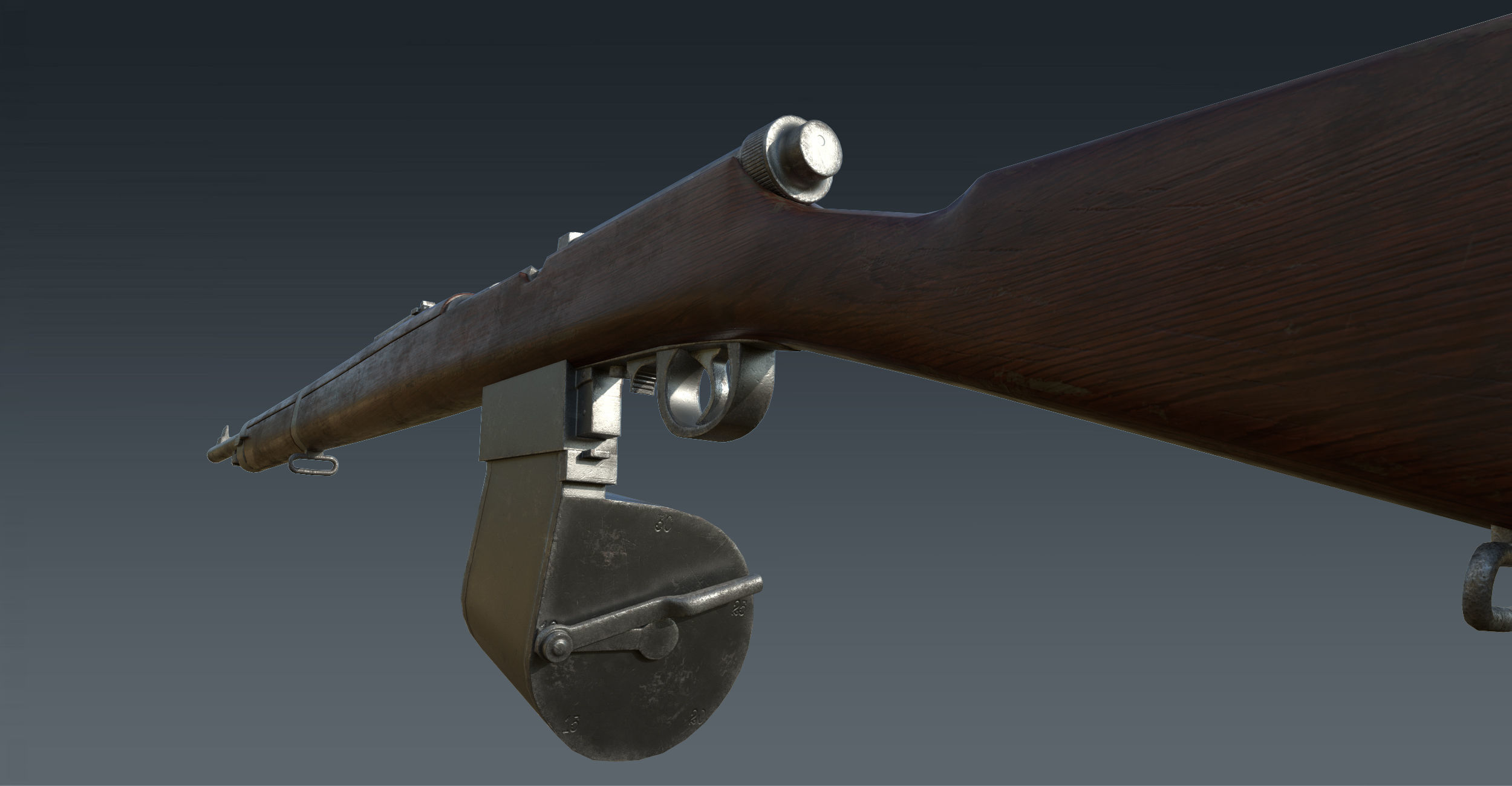 Mondragon WW1 rifle game-ready PBR Low-poly 3D model_4