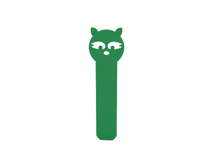 Bookmark stick with cat face 3D print model_0
