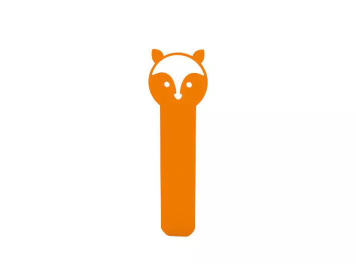 Bookmark orange toothbrush with fox head 3D print model_0