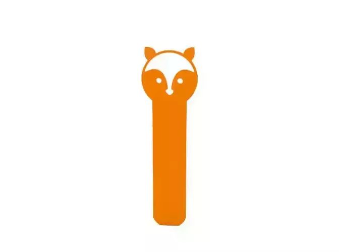 Bookmark orange toothbrush with fox head
