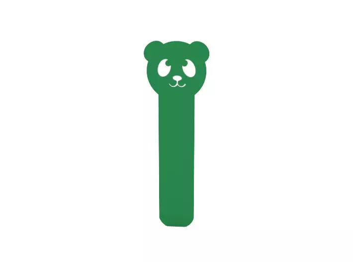 Bookmark stick with panda face 3D print model_0