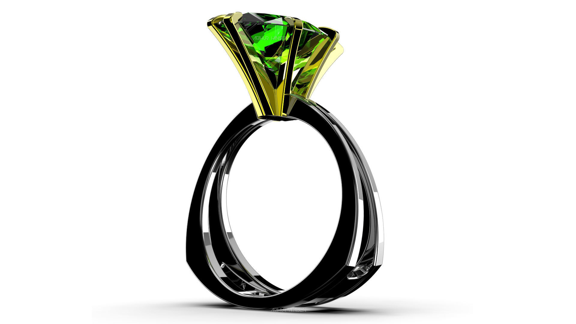 3D model Solitaire Marquise Cut EL Ring-CL 3D print model_2