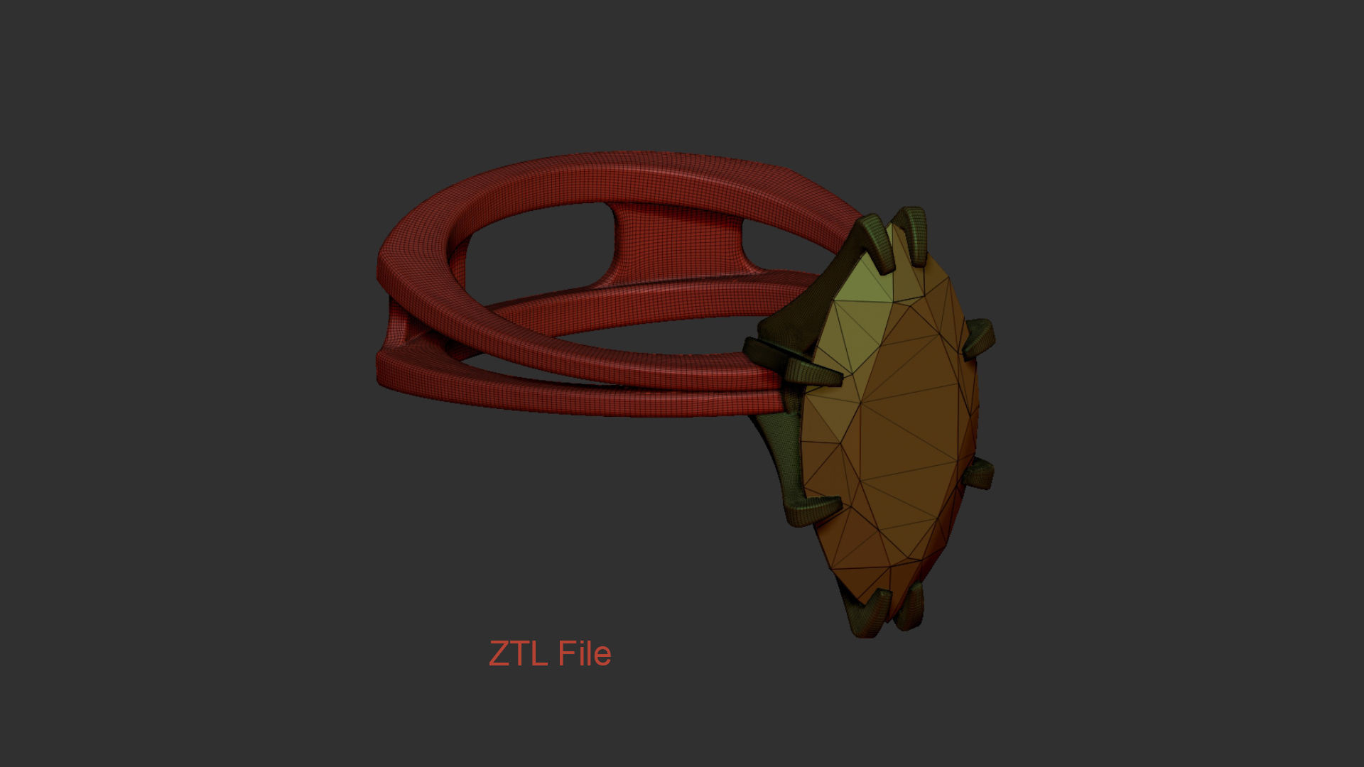 3D model Solitaire Marquise Cut EL Ring-CL 3D print model_14