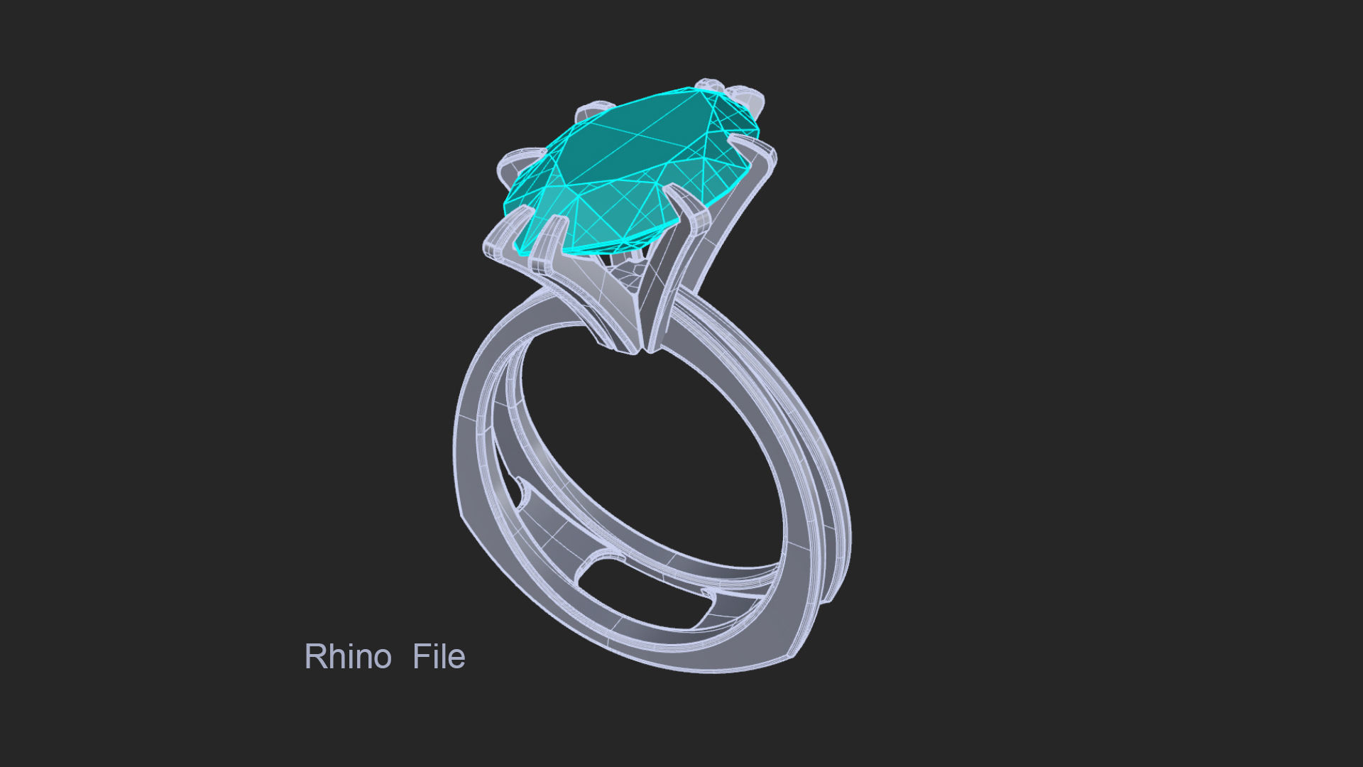 3D model Solitaire Marquise Cut EL Ring-CL 3D print model_11