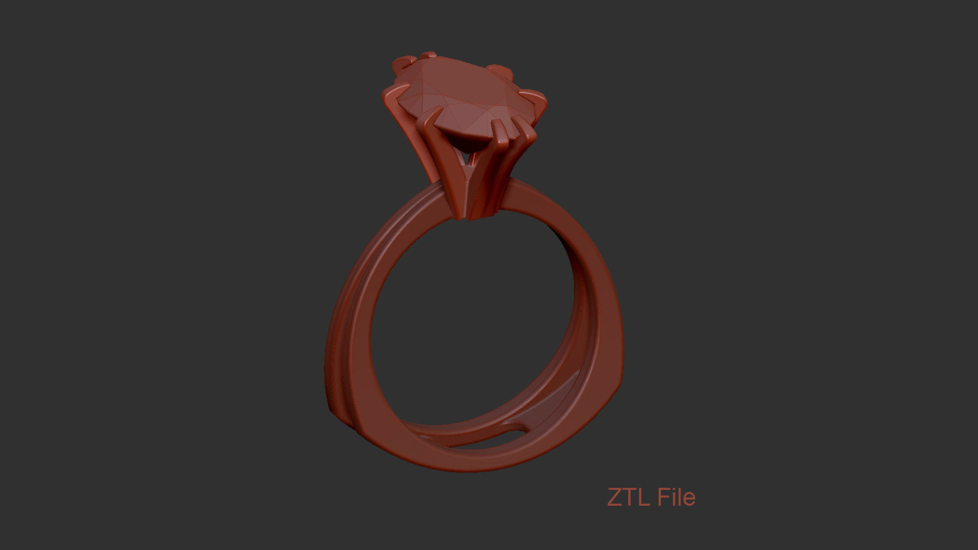 3D model Solitaire Marquise Cut EL Ring-CL 3D print model_13