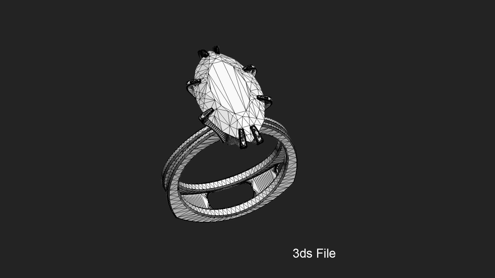 3D model Solitaire Marquise Cut EL Ring-CL 3D print model_7