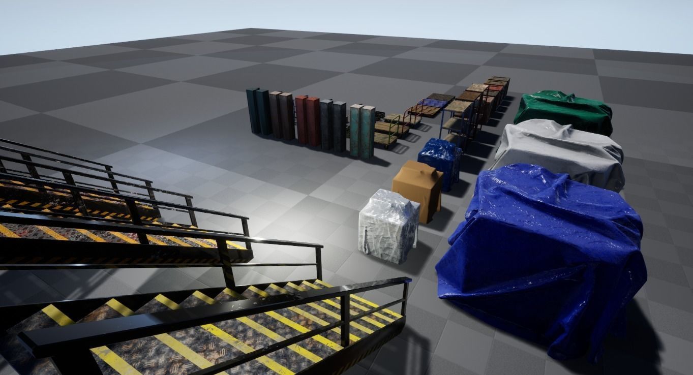Warehouse Stuff and UE4 Low-poly 3D model_5