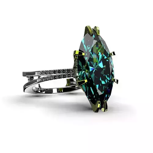 3D model Solitaire Marquise Cut EL Ring-PV