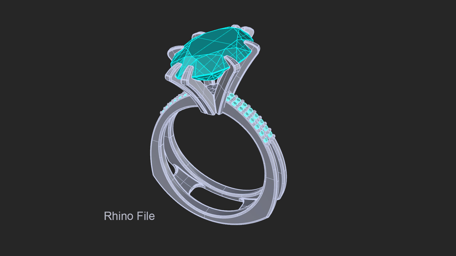 3D model Solitaire Marquise Cut EL Ring-PV 3D print model_5