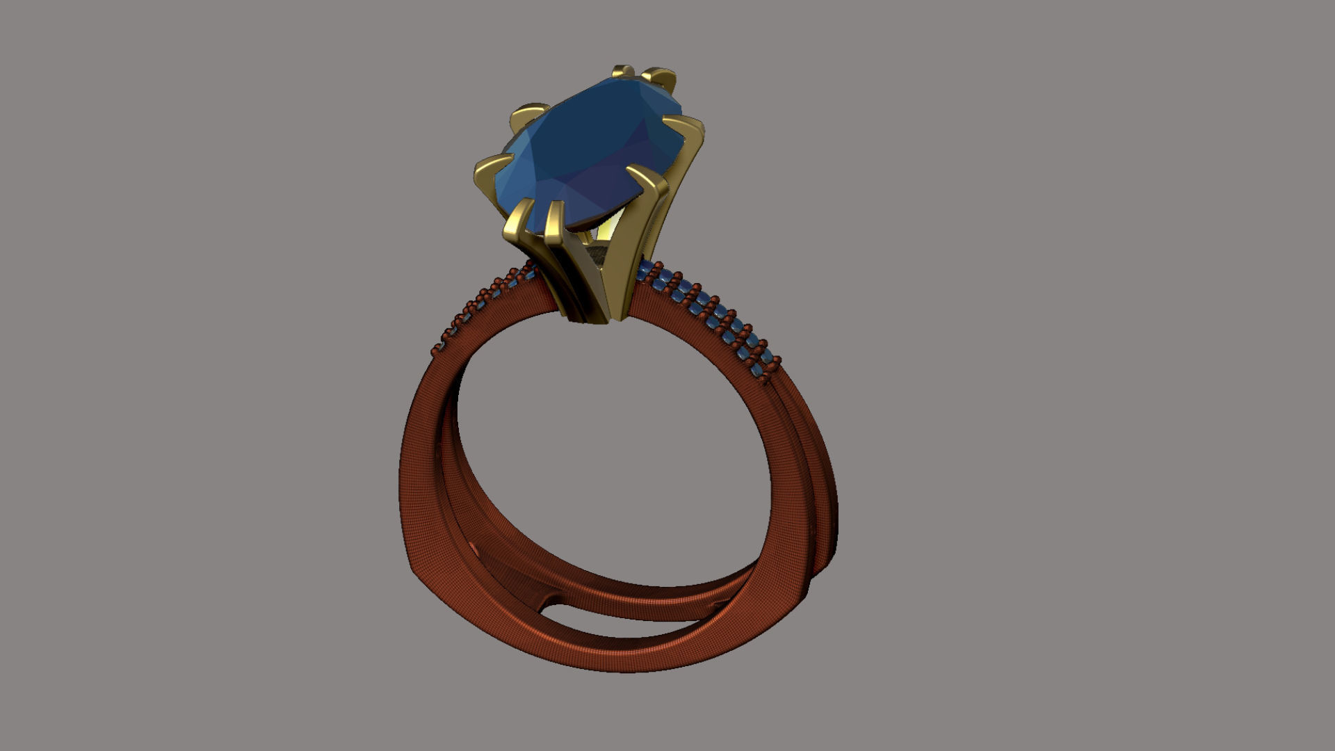 3D model Solitaire Marquise Cut EL Ring-PV 3D print model_13