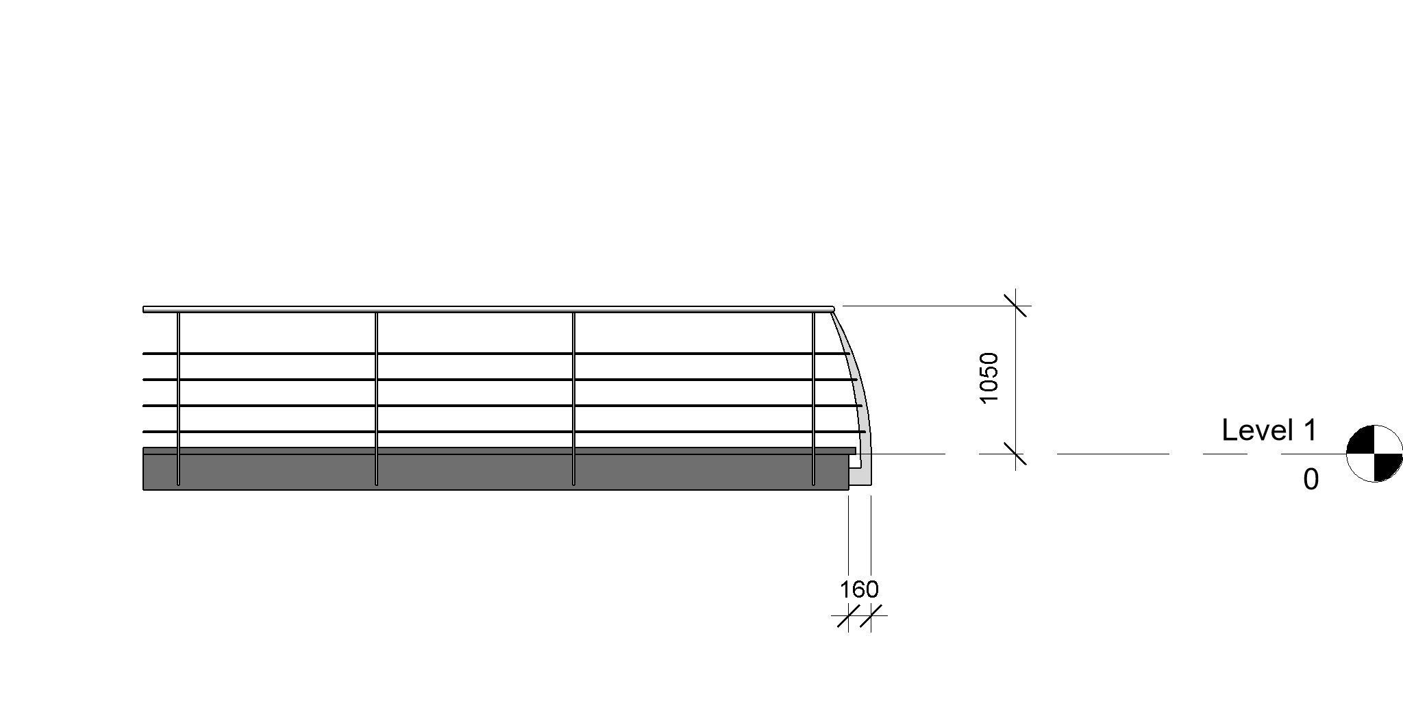 curved post metal railing Free 3D model_6