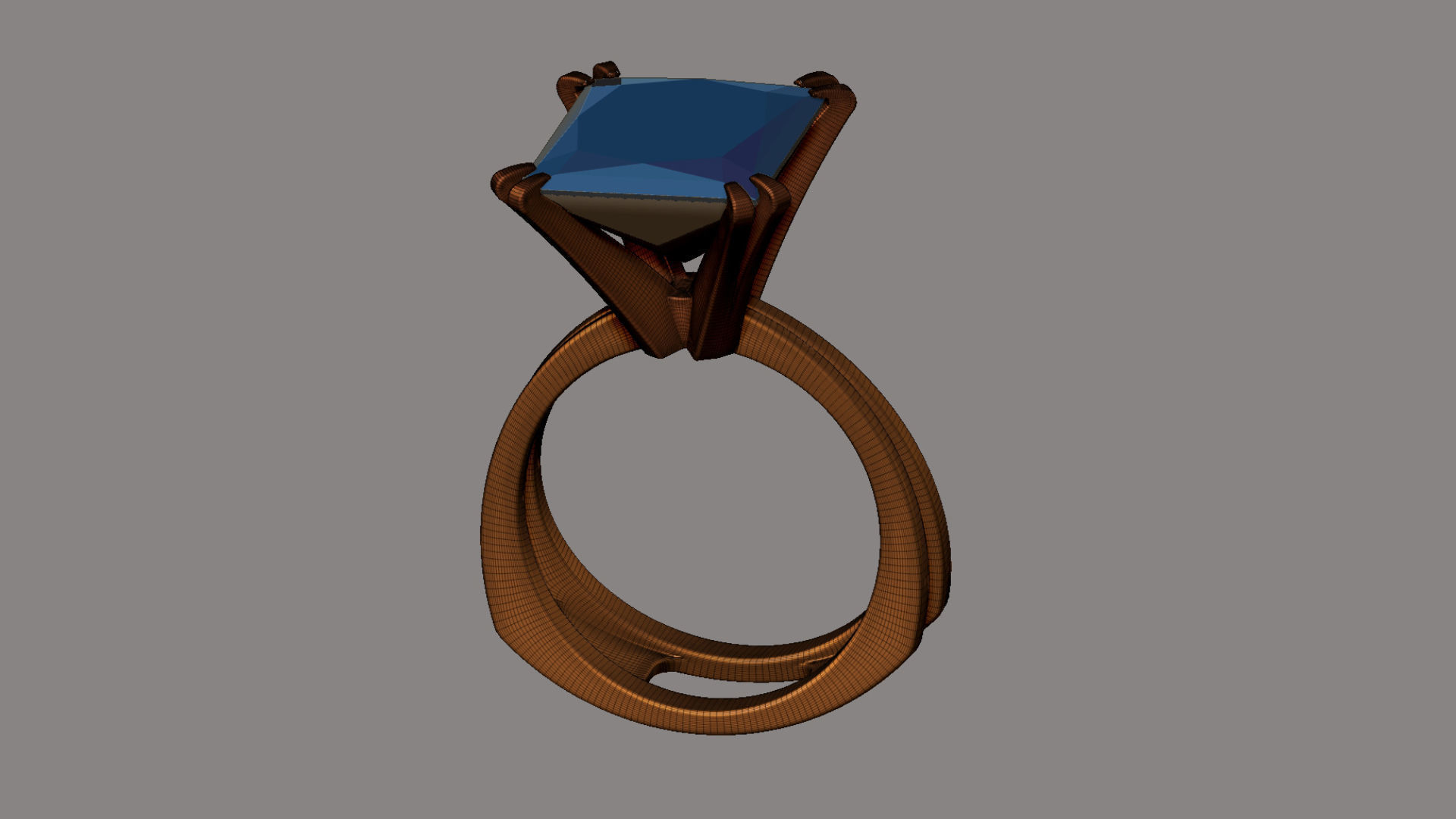 3D model Solitaire Princess Cut EL Ring-CL 3D print model_14