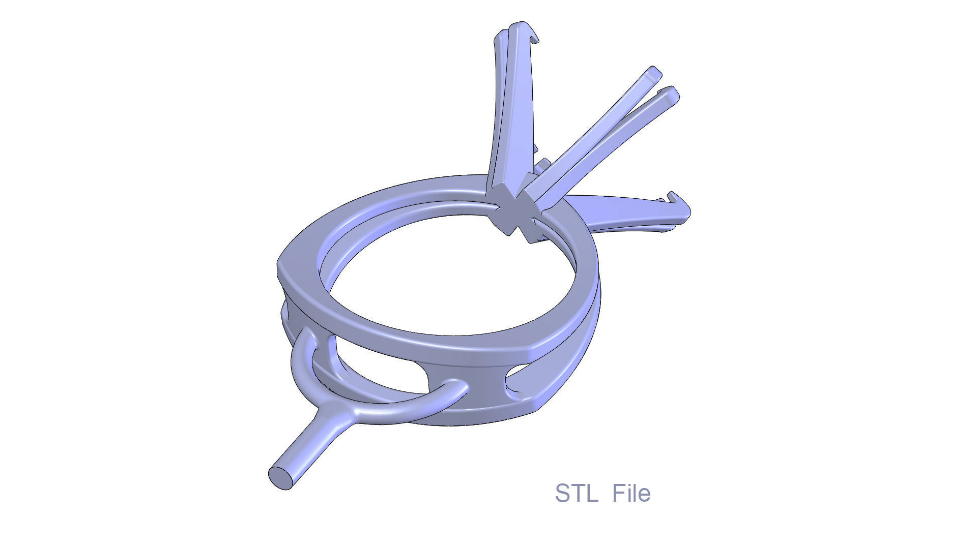 3D model Solitaire Princess Cut EL Ring-CL 3D print model_9