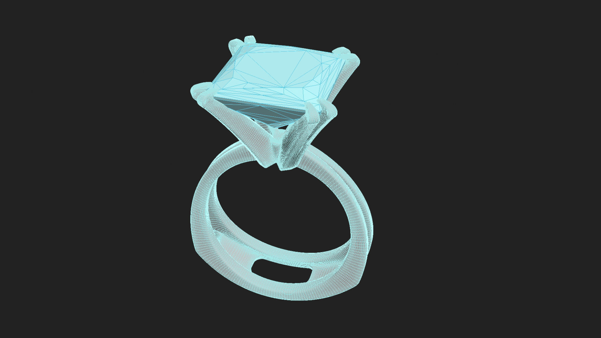 3D model Solitaire Princess Cut EL Ring-CL 3D print model_5