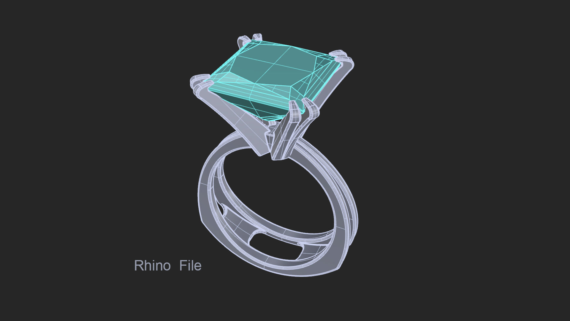 3D model Solitaire Princess Cut EL Ring-CL 3D print model_7