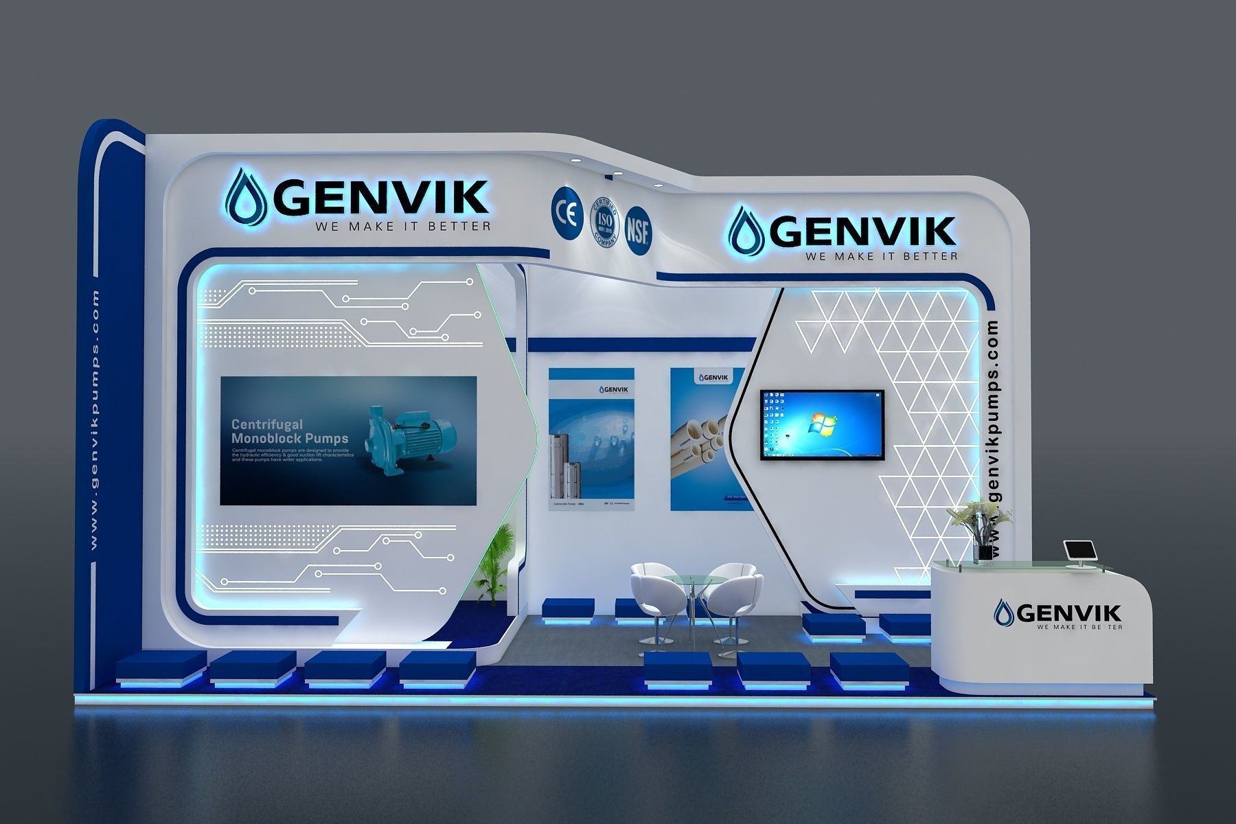 Exhibition Stall size 8x4Mtr Two Side Open 3D model  3D model_1