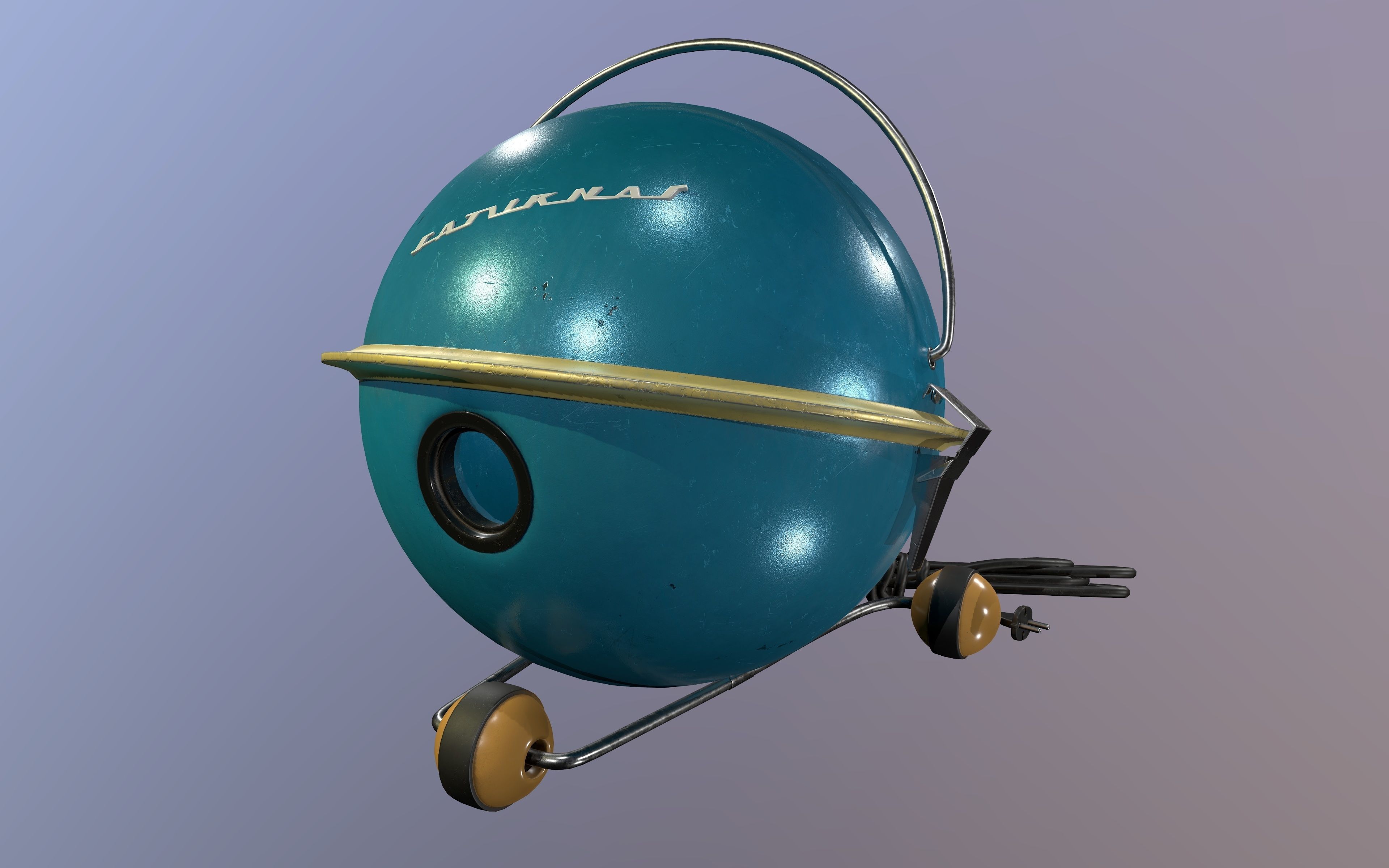 A vacuum cleaner Saturnas Low-poly 3D model_4