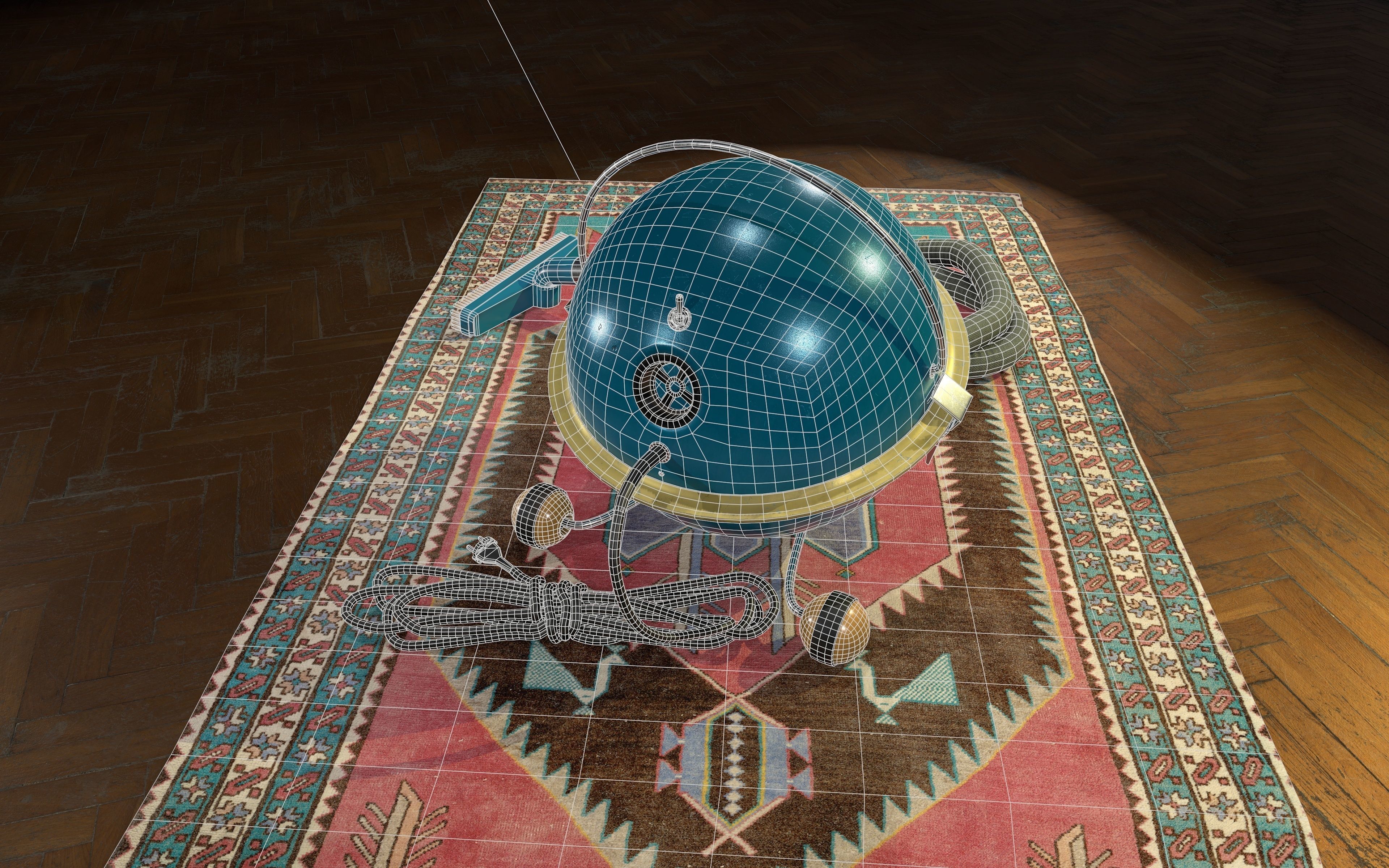 A vacuum cleaner Saturnas Low-poly 3D model_3