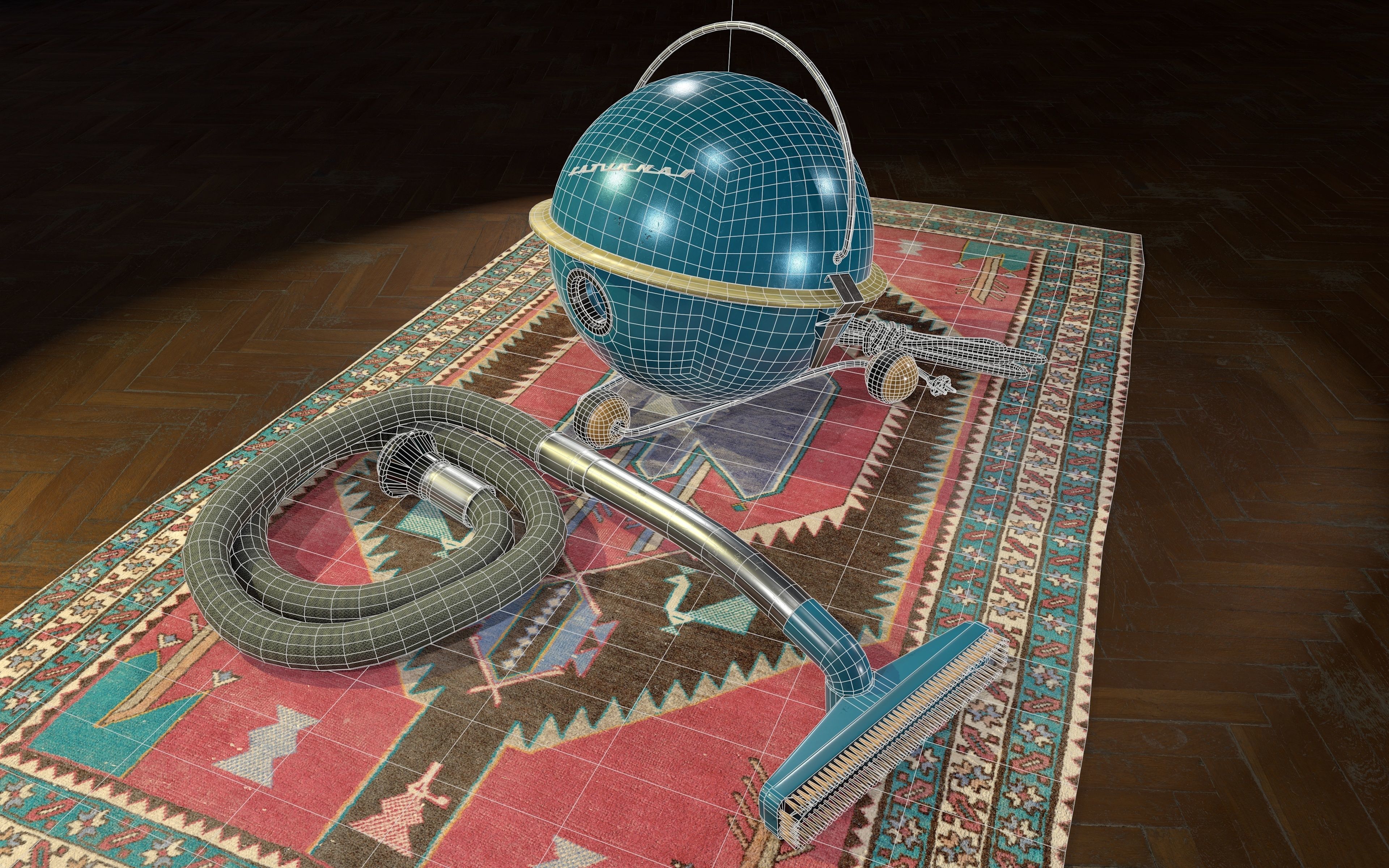 A vacuum cleaner Saturnas Low-poly 3D model_1