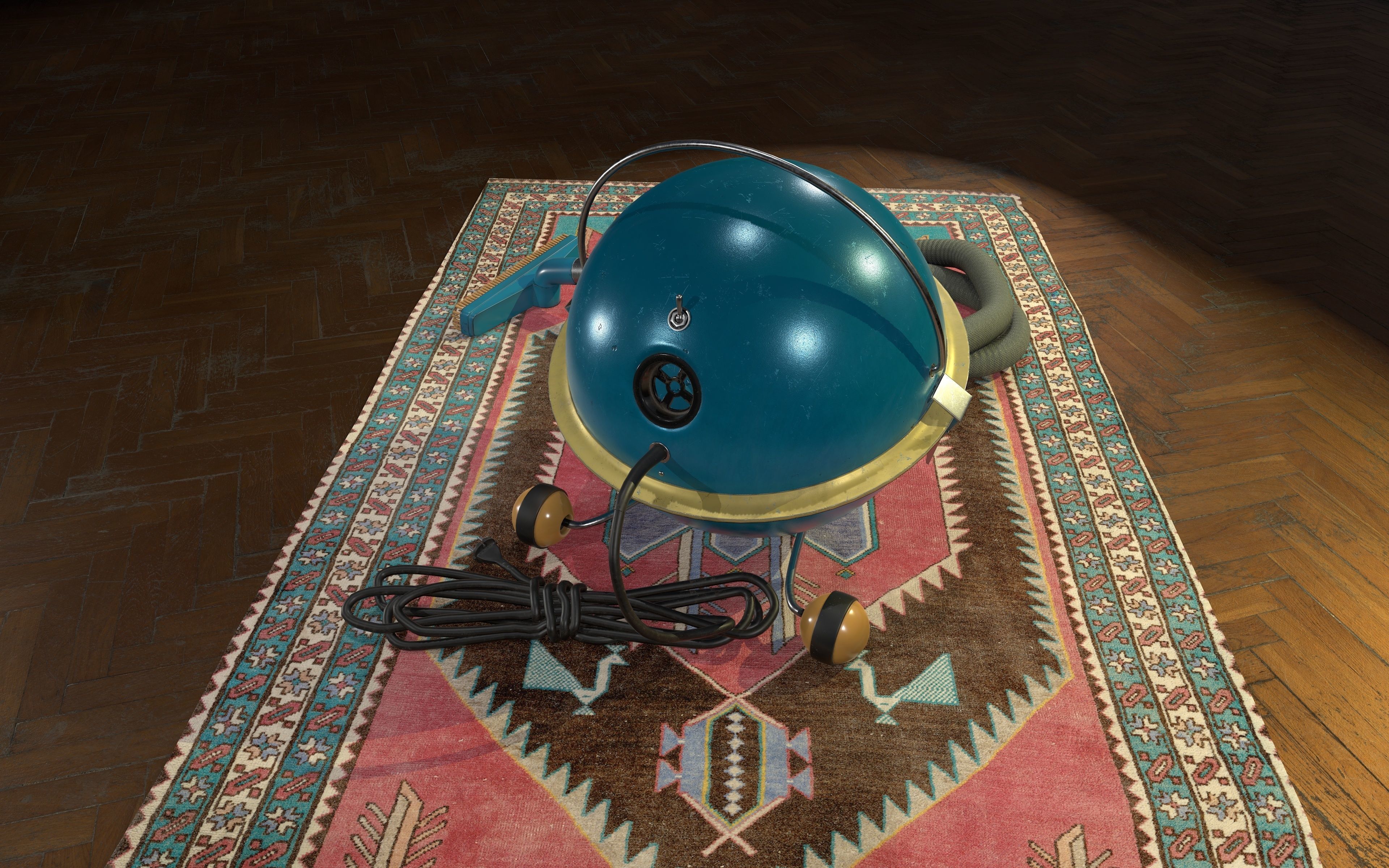 A vacuum cleaner Saturnas Low-poly 3D model_2