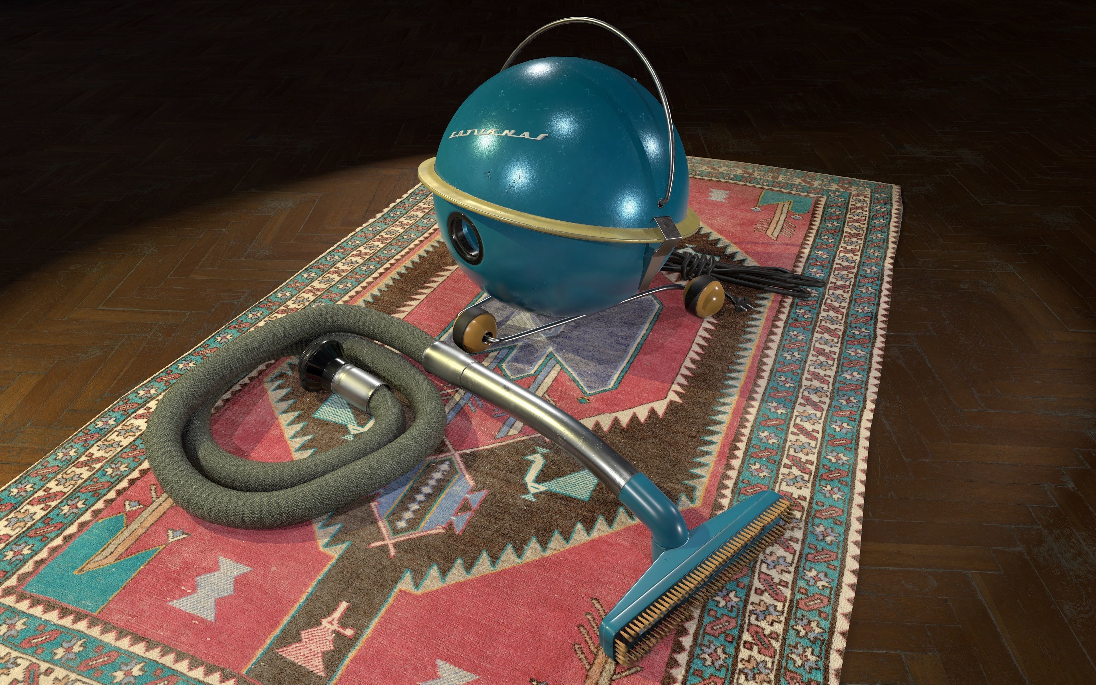 A vacuum cleaner Saturnas Low-poly 3D model_0