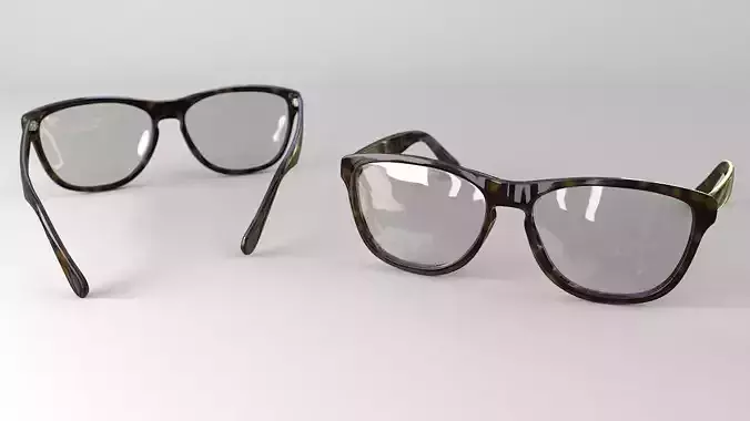 realistics glasses 3d model Free 3D model