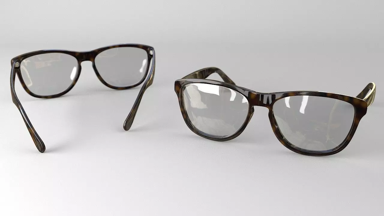realistics glasses 3d model Free 3D model_0