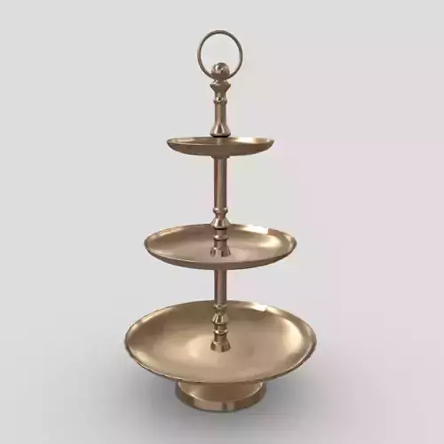 Etagere 6 three tier cake stand Low-poly 3D model
