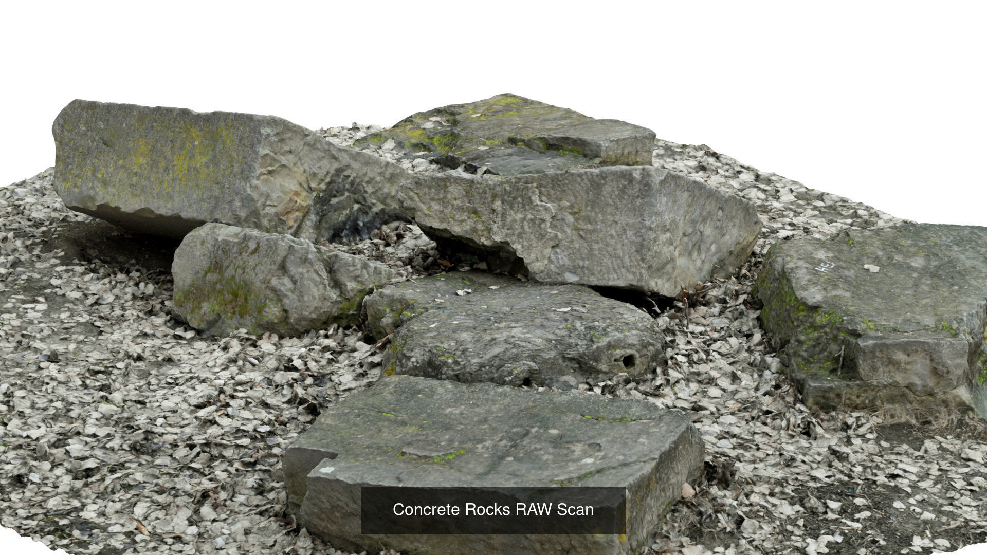 Concrete Rocks RAW Scans 3D Model Collection_1