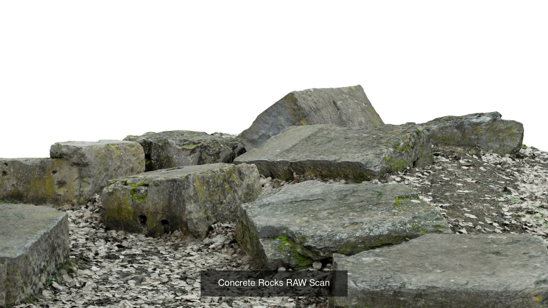 Concrete Rocks RAW Scans 3D Model Collection_2
