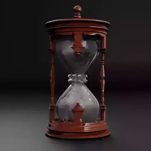 Vintage Wooden Hourglass 3D model