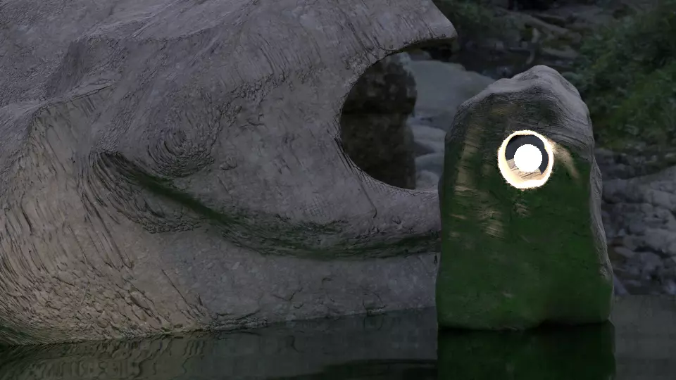 Rock light scenary Free 3D model_0