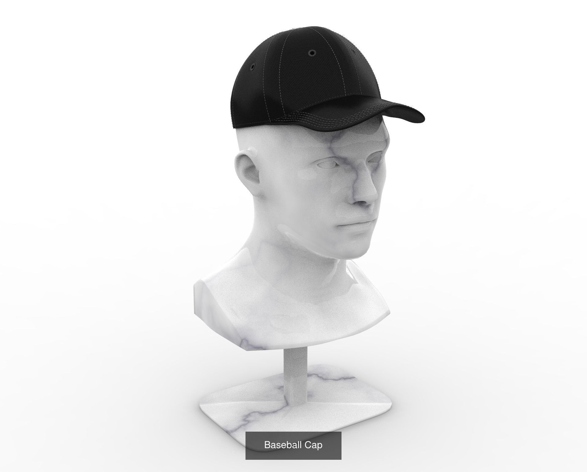Headwears baseball cap mannequin 3D Model Collection_4