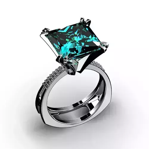 3D model Solitaire Princess-EL Shank-PV