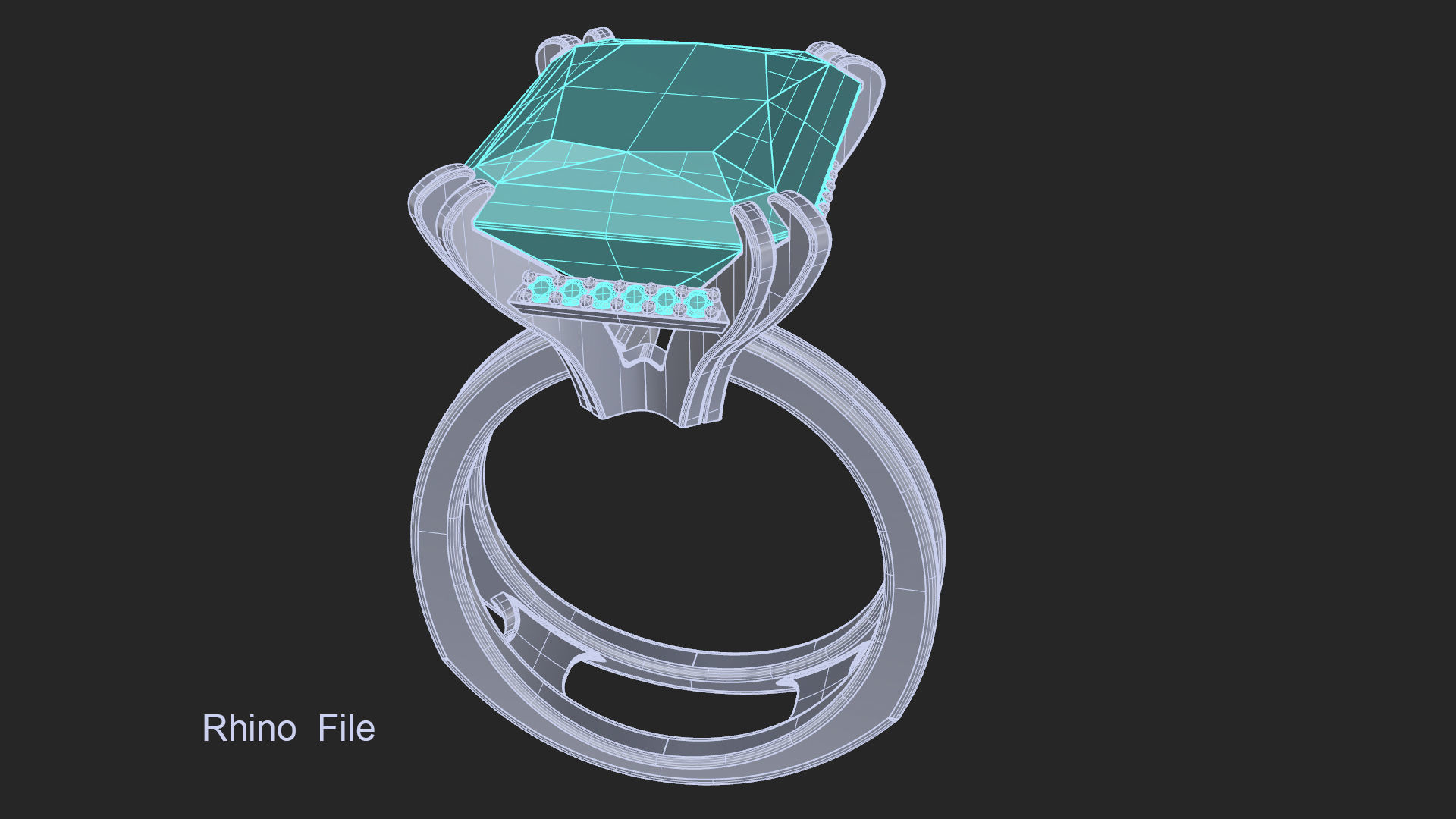 3D model Solitaire Radiant Cut EL Ring-CL 3D print model_10