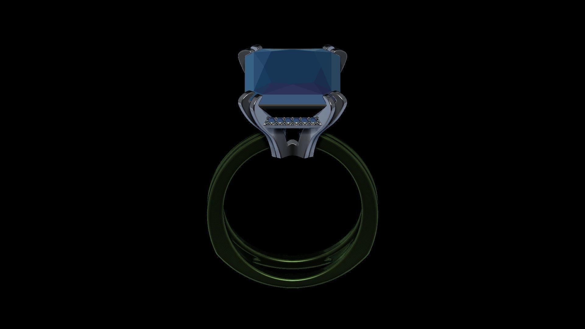 3D model Solitaire Radiant Cut EL Ring-CL 3D print model_15
