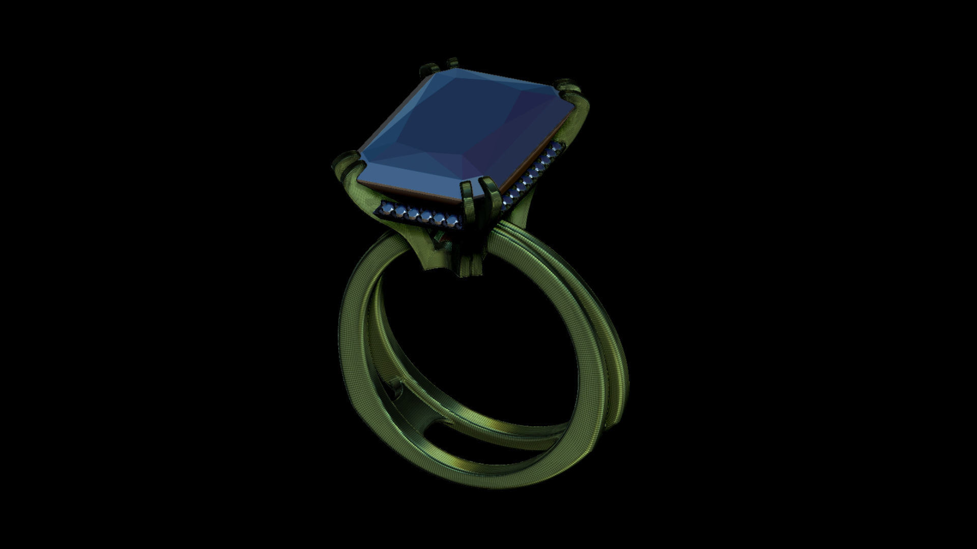 3D model Solitaire Radiant Cut EL Ring-CL 3D print model_7