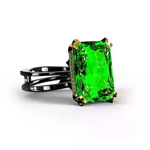 3D model Solitaire Radiant Cut EL Ring-CL