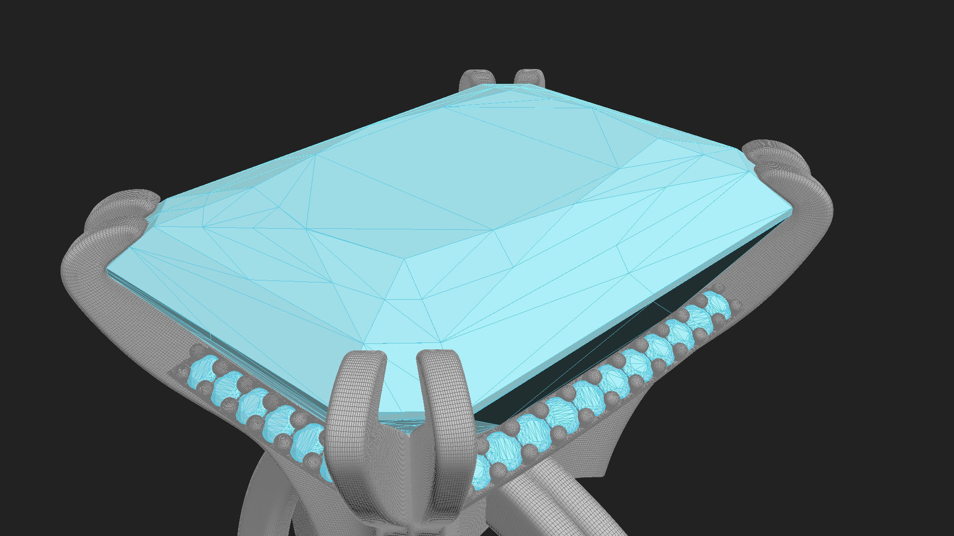 3D model Solitaire Radiant Cut EL Ring-CL 3D print model_8