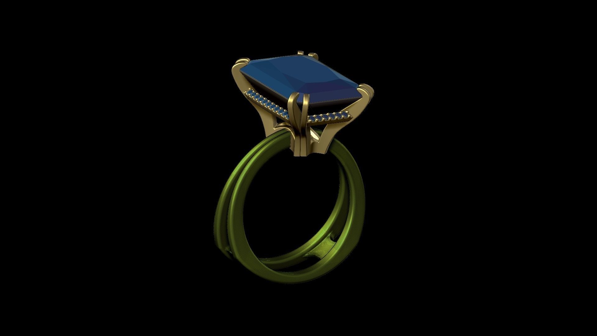 3D model Solitaire Radiant Cut EL Ring-CL 3D print model_3