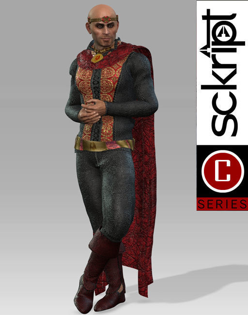 Merlin man dressed in cape 3D model_3