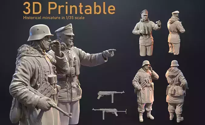 GERMAN SOLDIERS 1 35 SCALE 3D print model