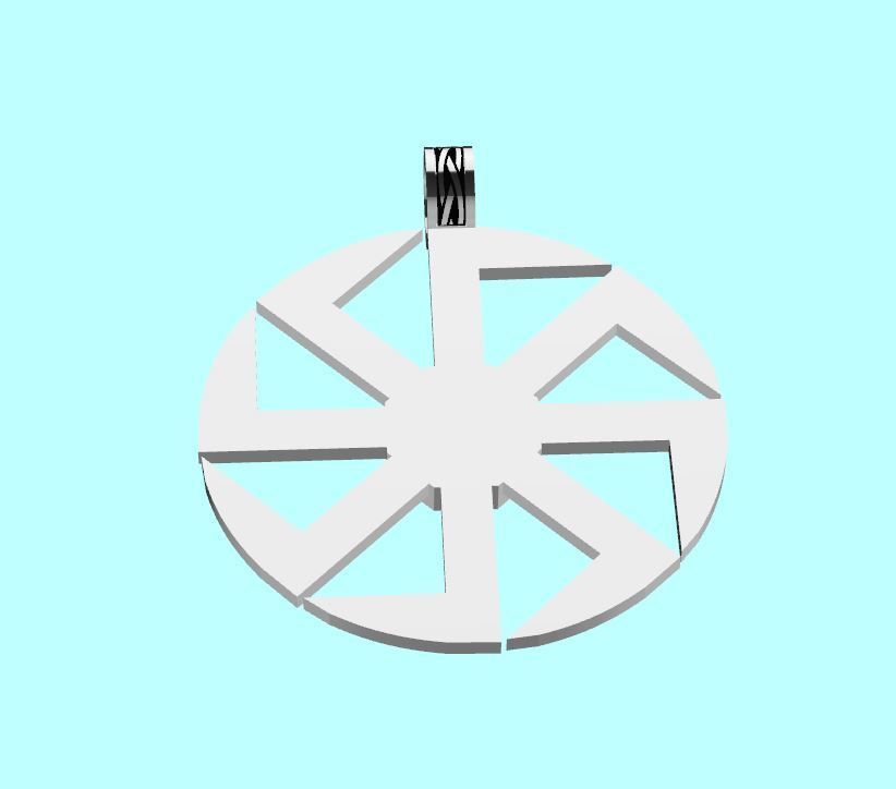 Slavic Kolovrat pendant with celtic knot 3D print model_6